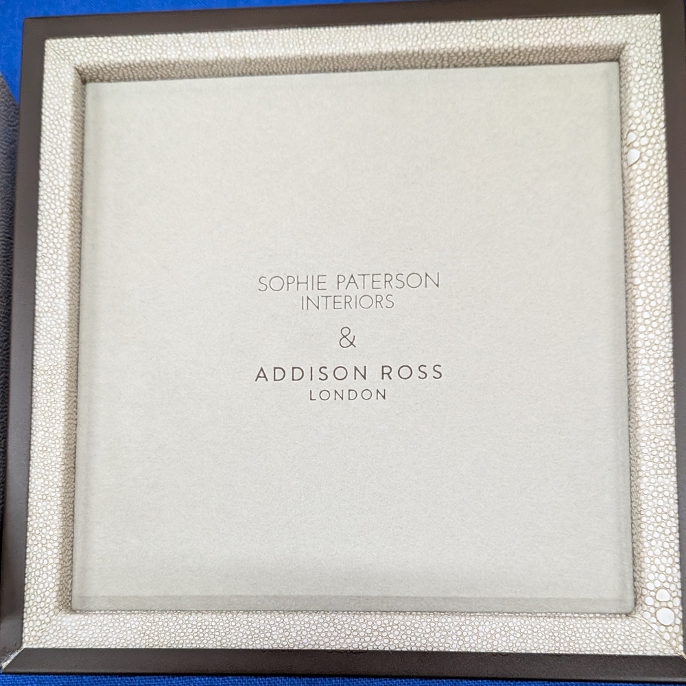 ADDISON ROSS Small Ecru Faux Shagreen Box. Excellent Condition - Picture 4 of 9